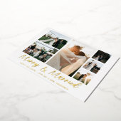 Merry & Verheiratet Silver 6 Multi-Foto-Ferienkart Folieneinladung (Gedreht)