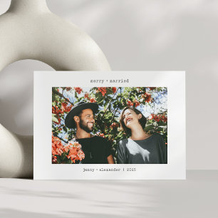 Merry Verheiratet Two Foto Minimalistische Schreib Feiertagskarte