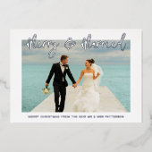 Merry & Verheiratet Wedding Mr & Mrs. First Christ Folieneinladung (Vorderseite)