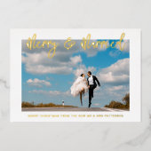 Merry & Verheiratet Wedding Mr & Mrs. First Christ Folieneinladung (Vorderseite)