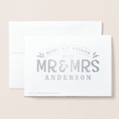 Merry & verheiratet Weihnachten Hochzeitskarte Folienkarte (Rückseite mit Umschlag)