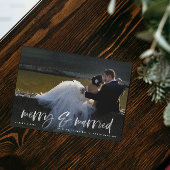 Merry Verheiratet White Script Foto Holiday Postca Postkarte