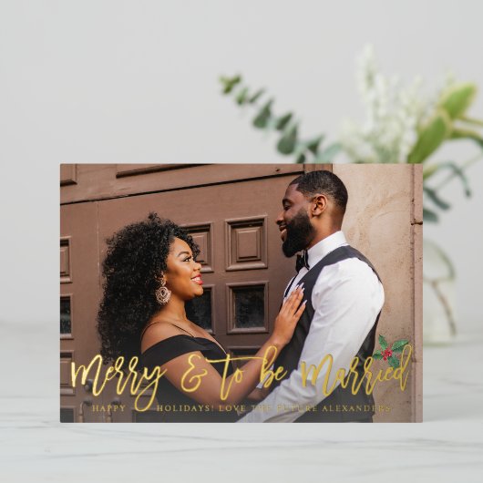 Merry & Verheiratet zu sein mit heiligen Verlobten Folieneinladung (Stehend vorne)