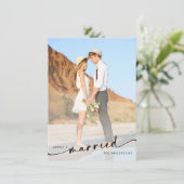 Merry & Verheiratetes Foto Feiertagskarte (Stehend Vorderseite)