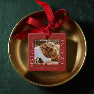 Merry & Verlobt Modern Minimal Wavy Foto Keepake Keramikornament