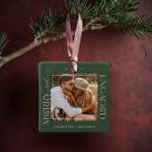 Merry & Verlobt Modern Minimal Wavy Foto Keepake Keramikornament