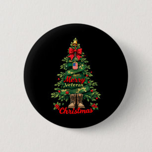 Merry Veteran Weihnachtsbaum Xmas Familie Matching Button
