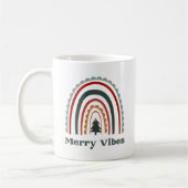 Merry Vibes Boho Rainbow Retro Christmas Kaffeetasse (Links)