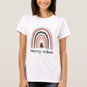 Merry Vibes Boho Rainbow Retro Christmas T-Shirt (Vorderseite)