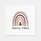 Merry Vibes Boho Rainbow Retro Weihnachts-Party Serviette (Vorderseite)