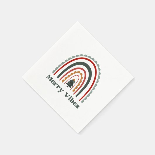 Merry Vibes Boho Rainbow Retro Weihnachts-Party Serviette (Ecke)