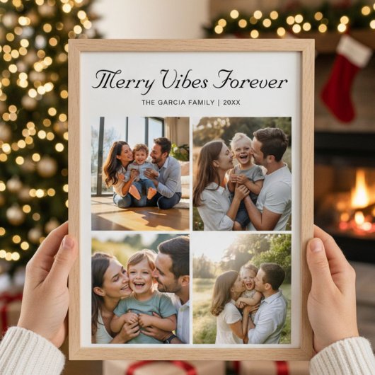 Merry Vibes Forever Classic Family Grußkarte Feiertagskarte