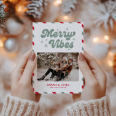 Merry Vibes Fun Retro Foto Weihnachten
