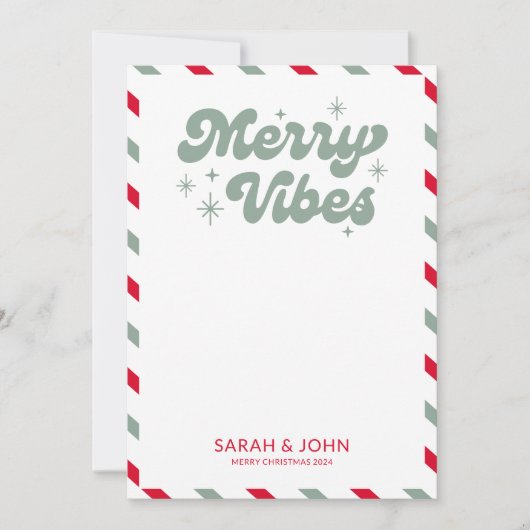 Merry Vibes Fun Retro Foto Weihnachten (Vorderseite)