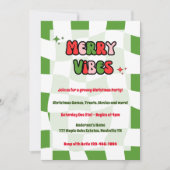 Merry Vibes Groovy Christmas Party Einladung (Vorderseite)
