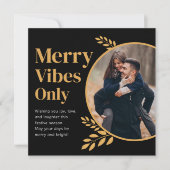 Merry Vibes Nur Foto glücklich Verheirateten Paar Karte (Vorderseite)