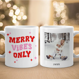 Merry Vibes nur | Modernes Retro-Weihnachtsfest-Fo Kaffeetasse