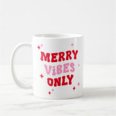Merry Vibes nur | Modernes Retro-Weihnachtsfest-Fo Kaffeetasse (Links)