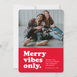 Merry vibes nur Retro Marine Weihnachtsfest Foto H Feiertagskarte