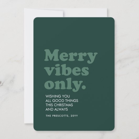 Merry Vibes nur Rettro Grün Weihnachten (Vorderseite)