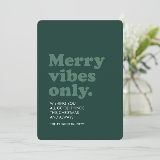 Merry Vibes nur Rettro Grün Weihnachten (Stehend Vorderseite)