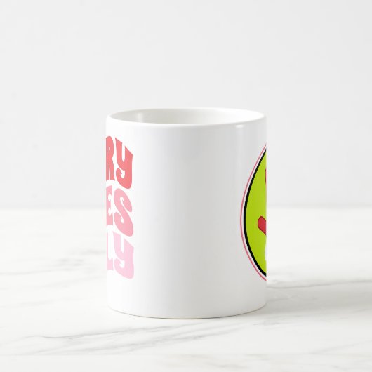 Merry Vibes nur Rosa Grünen Name Cool Weihnachten Kaffeetasse (Mittel)
