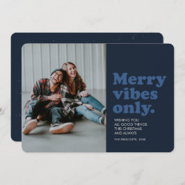 Merry vibes nur Spaß Retro Marine Foto Feiertagskarte