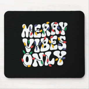 Merry Vibes nur Weihnachtslicht Retro Vi Mousepad