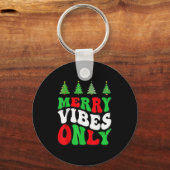 Merry Vibes Only! Christmas Groovy Xmas Tree Holid Schlüsselanhänger (Vorderseite)