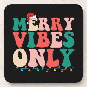 Merry Vibes Only Christmas Holiday Family Getränkeuntersetzer