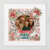 Merry Vibes Only – Funny Christmas Card Einladung (Vorderseite)
