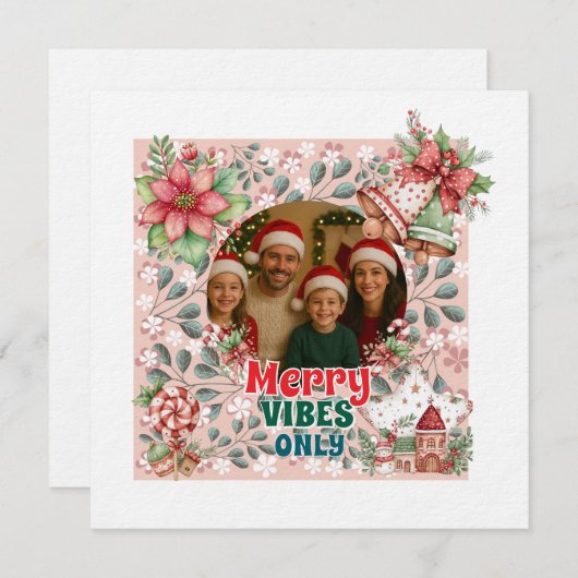 Merry Vibes Only – Funny Christmas Card Einladung (Vorne/Hinten)