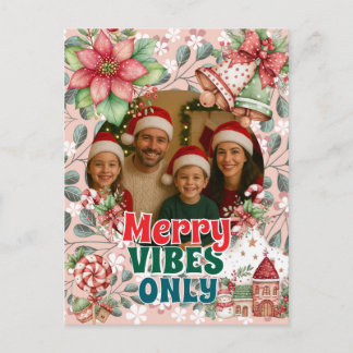 Merry Vibes Only – Funny Christmas Card Feiertagspostkarte