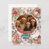 Merry Vibes Only – Funny Christmas Card RSVP Karte (Vorne/Hinten)