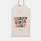 Merry Vibes Only Groovy 70er Retro Weihnachten Geschenkanhänger (Vorderseite)