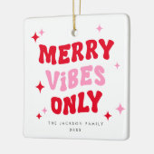 Merry Vibes Only | Modern Retro Christmas Photo Keramikornament (Links)