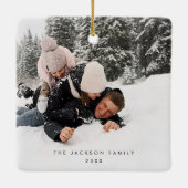 Merry Vibes Only | Modern Retro Christmas Photo Keramikornament (Rückseite)