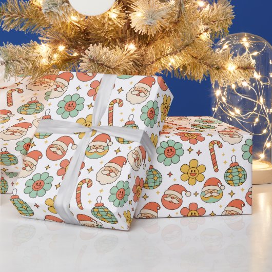 Merry Vibes Only Retro Holiday Wrap Geschenkpapier (Feiertage)