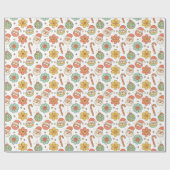 Merry Vibes Only Retro Holiday Wrap Geschenkpapier (Flach)