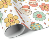 Merry Vibes Only Retro Holiday Wrap Geschenkpapier (Rolleneckpunkt)