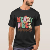 Merry Vibes Retro Christmas Candy Cane Christmas v T-Shirt (Vorderseite)