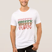 Merry Vibes Retro Groovy Weihnachtsferien Tri-Blend Shirt (Vorderseite)