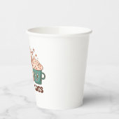 Merry Vibes Retro Holiday Kaffee Latte Papier Tass Pappbecher (Links)