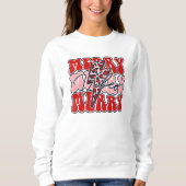 Merry Vibes Retro Leopard Weihnachten Sweatshirt (Vorderseite)