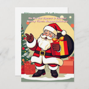 Merry Vibes Santa Holiday Card - Ho Ho Ho!