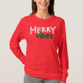 Merry Vibes Weihnachts-Frau's Longsleeve T-Shirt (Vorderseite)