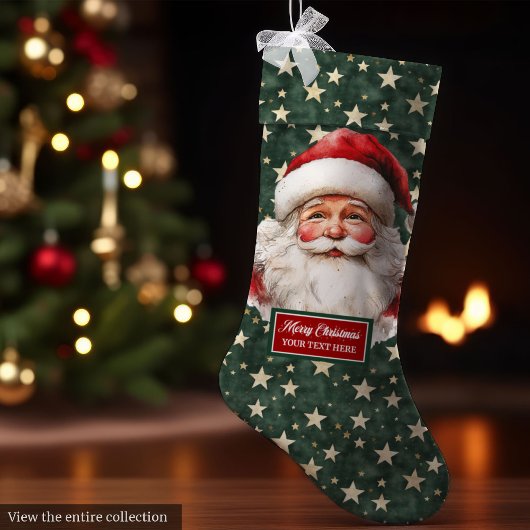Merry Vintag Santa Strumpf Personalisierte Weihnac Großer Weihnachtsstrumpf