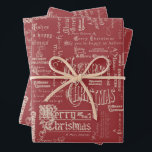 Merry Vintage Christmas Geschenkpapier Set<br><div class="desc">Merry Vintage Weihnachts Wort Kunst Geschenk Blätter.</div>