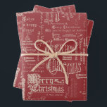 Merry Vintage Christmas Geschenkpapier Set<br><div class="desc">Merry Vintage Weihnachts Wort Kunst Geschenk Blätter.</div>