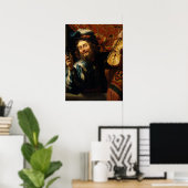 "Merry Violinist with Wine Glass" Poster (Heimbüro)